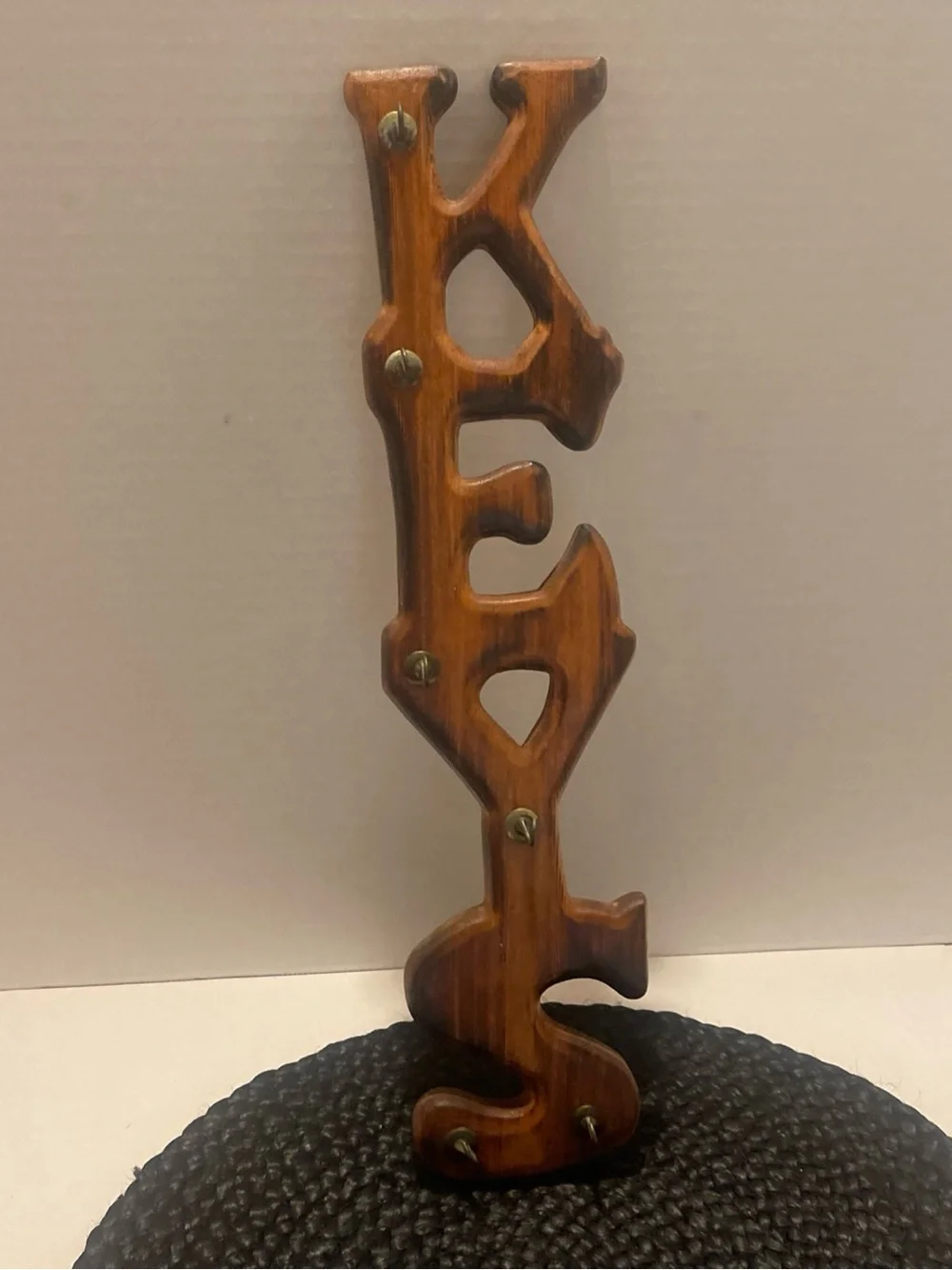 Vintage Wooden 'Keys' Wall Decor in Warm Brown
